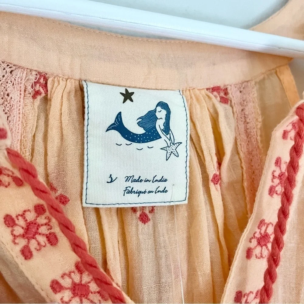 NWT Anthropologie‎ Mermaid Women’s Desert Rose Beach Dress Peach Orange Small